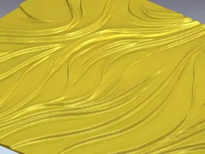 Modern wavey Relief Panel Wall Decor Set STL Mural CNC 329 3D model