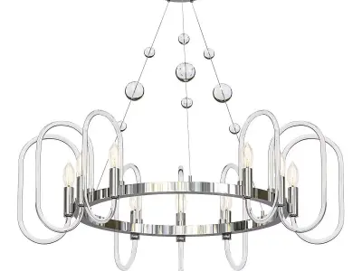 NISSA chrome chandelier with clear glass beads 3D model