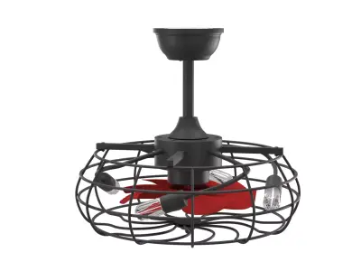 Farmhouse Ceiling Fan with Light 3D Model 3D model