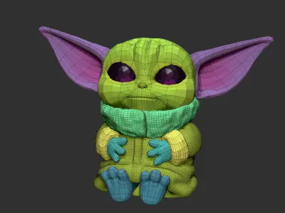 Adorable Baby Yoda - The Mandalorian 3D model