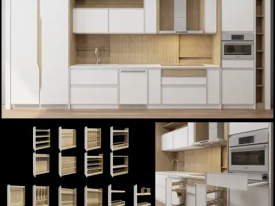 kitchen plus cabinet Collection 3D Model Pack