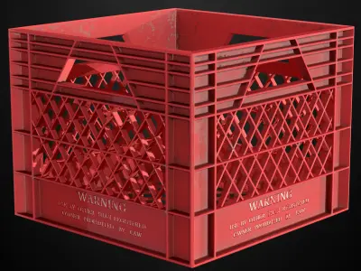 Crate plastic Low-poly 3D model