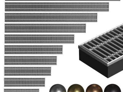 A set of water - floor convectors 3D model