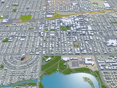 Regina Canada 30km Low-poly 3D model