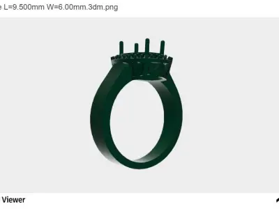 Men Ring with an Emerald Cut Center Stone 3D print model