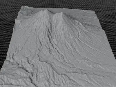 Fuego volcano and acatenango terrain 3d model 3D model