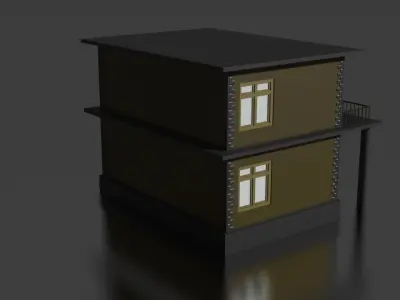 City house low-poly Low-poly 3D model
