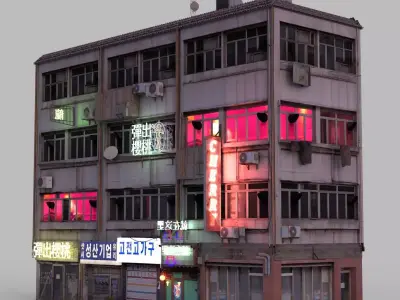 Asian Cyberpunk Towerblock 3D model