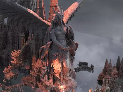 Easter Island Warrior Temples 3D model