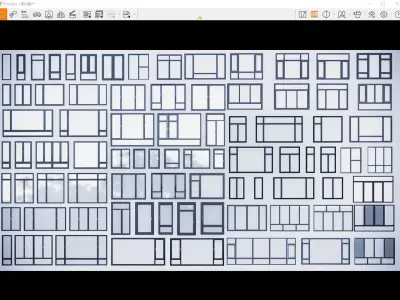  windows- Floor-to-ceiling windows-Windows 3D model
