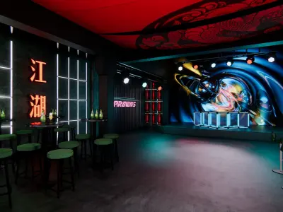 Industrial style bar 3D model