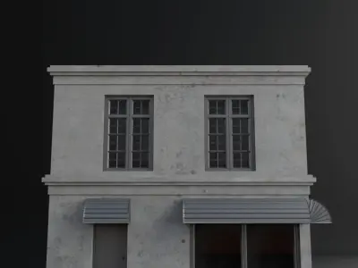 OLD RETRO CLASSICAL BUILDING 4 Low-poly 3D model