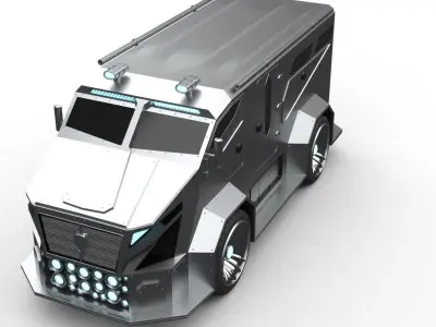 cash transport vehicle 3D model