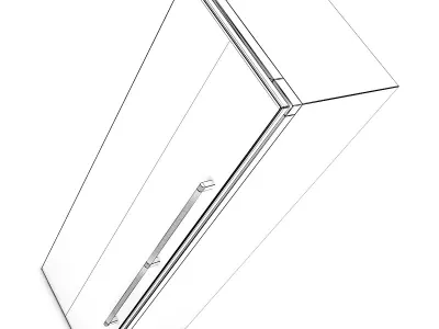 Refrigerator stainless steel gun cabinet with glass door 3D model