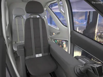  Hyundai S-A2 eVTOL Aircraft Urban Mobility Concept Light On White Rigged for Cinema 4D 