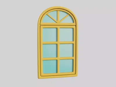 Cartoon Window 10a 3D model