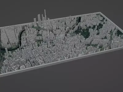 Vilnius City Low-poly 3D model