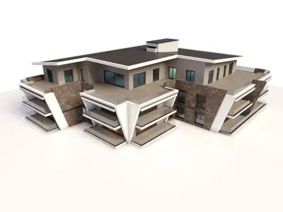 Modern Residential Building 02 3D model