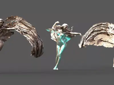 Cristos Crescent anatomy sculpture 3 designs 3D model