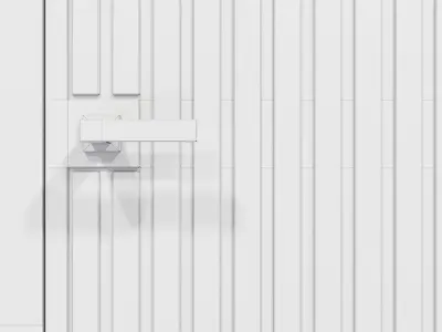 Wall bathroom door with mirrored stripes 3D model