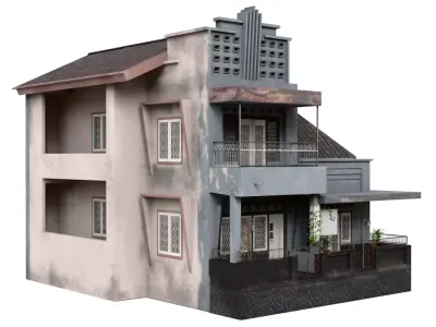 Indonesia Heritage House 5 Low-poly 3D model