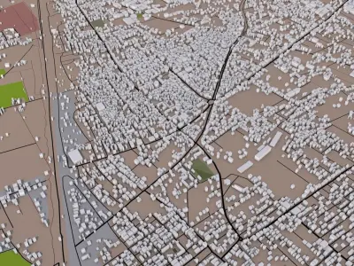 Gaza City of Palestine Low-poly 3D model