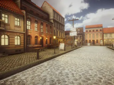 Historical City  Low-poly 3D model