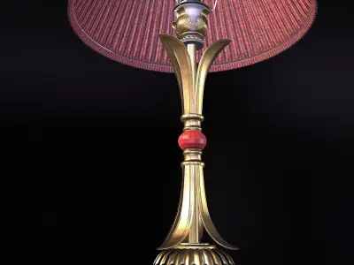 Antique  Table lamp PBR Lowpoly Low-poly 3D model