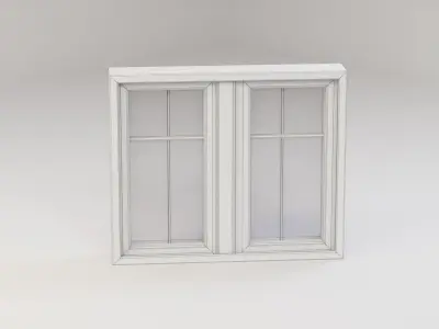 Picture Style Double Window Low-poly 3D model