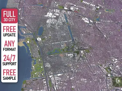 Jakarta Utara - 3D City Model Low-poly 3D model