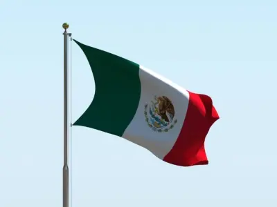 Animated Mexico Flag 3D model