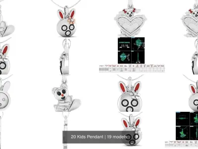20 Kids Pendant 3D Model Pack
