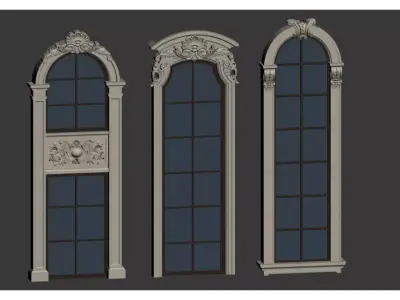 European-style window trim 3D model