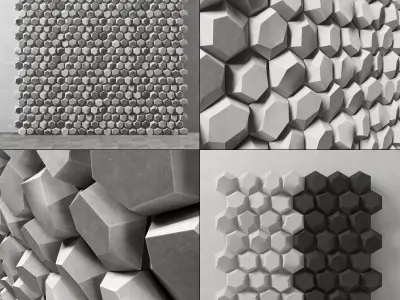 Panel decor hexagon 3D model