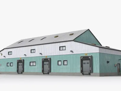 Factory x26 Low-poly 3D model