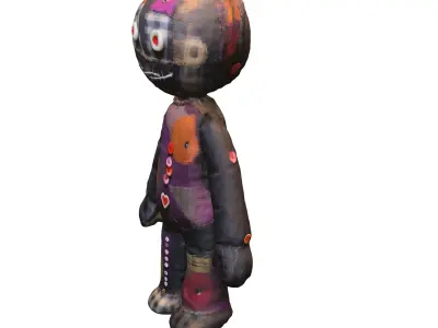 Patchwork Bear Doll Low-poly 3D model