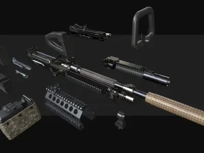 M249 Chainsaw Low-poly 3D model