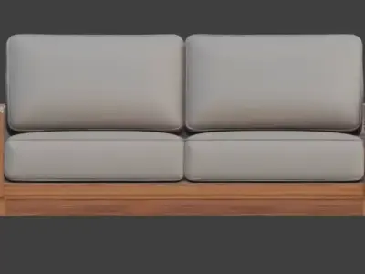 Low-Profile Sofa 3D Model Low-poly 3D model