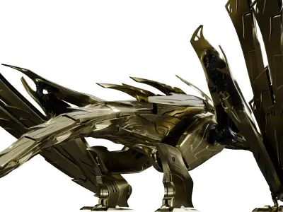 Golden Mecha Dragon 3D model