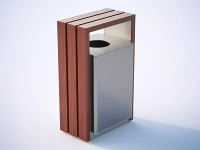 Big metal trash bin 3D model