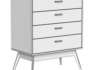 Chest of drawers Nordic Low-poly 3D model
