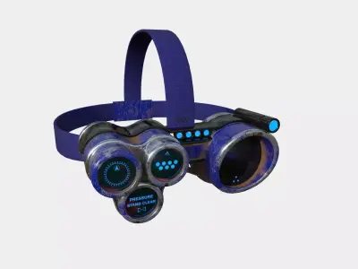 SciFi Glasses J10 Blue - Character Design Fashion Low-poly 3D model