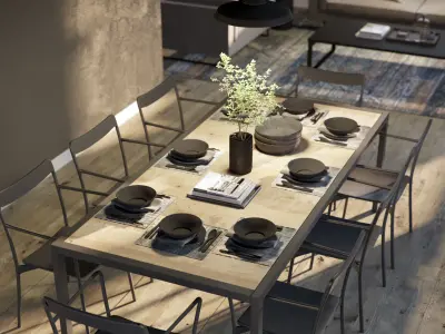 Corona - C4D Scene Files - Dining Room Interior 3D model 3D model