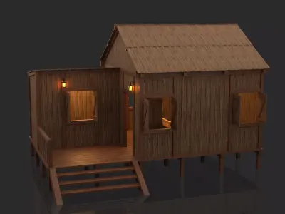 Medieval Fantasy House 01  3D model