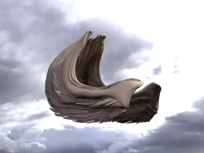 Egypt River Sphinx statue Wings 3D model