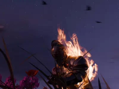 Field on fire 3D model