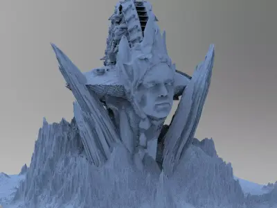 Ancient Athena Sci-Fi Mountain 5 3D model