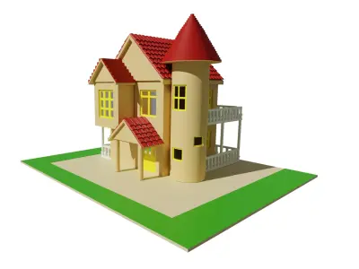low poly house 02 Low-poly 3D model