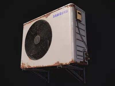 Rusty Aircon Unit Animated Low-poly 3D model