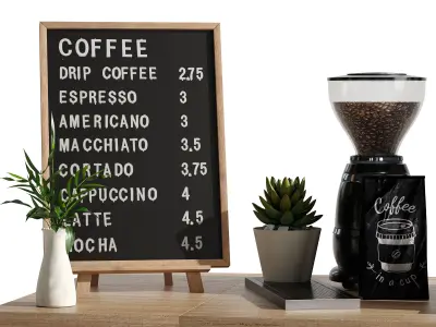 Espresso cart set 1 3D model